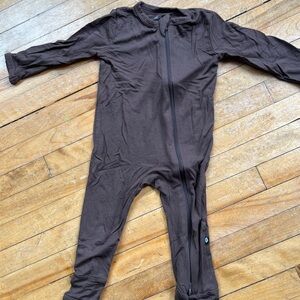 Kyte BABY Chocolate Brown zip Romper